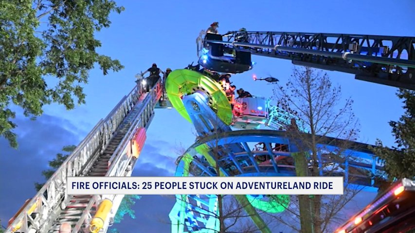 Video thumbnail for Malfunction temporarily traps guests on Adventureland ride