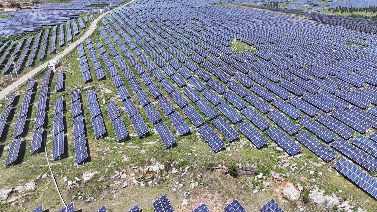 Video thumbnail for China: Barren Mountain photovoltaic.