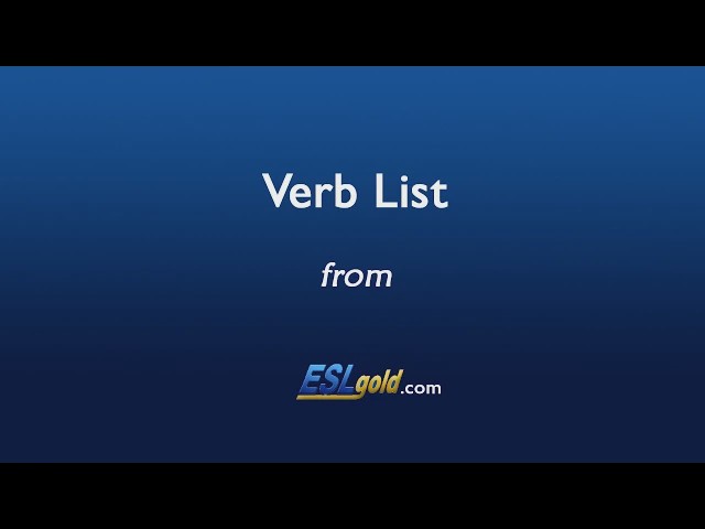 Video thumbnail for Free English Lessons: Verb List