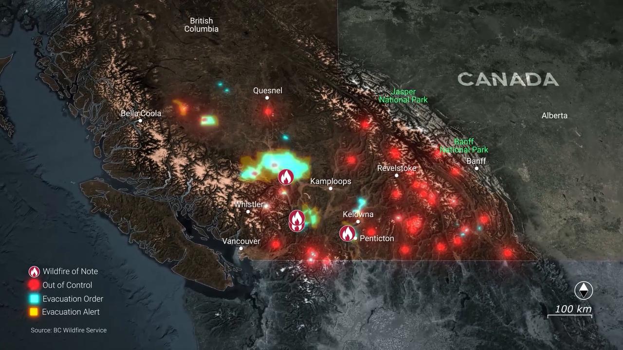 Video thumbnail for Canada: MOTION GRAPHICS - More than 20,000 forced to evacuate amid Canada wildfires.