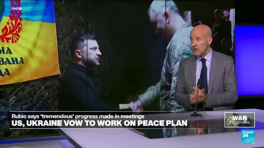 Video thumbnail for US, Ukraine vow to work on peace plan in Geneva