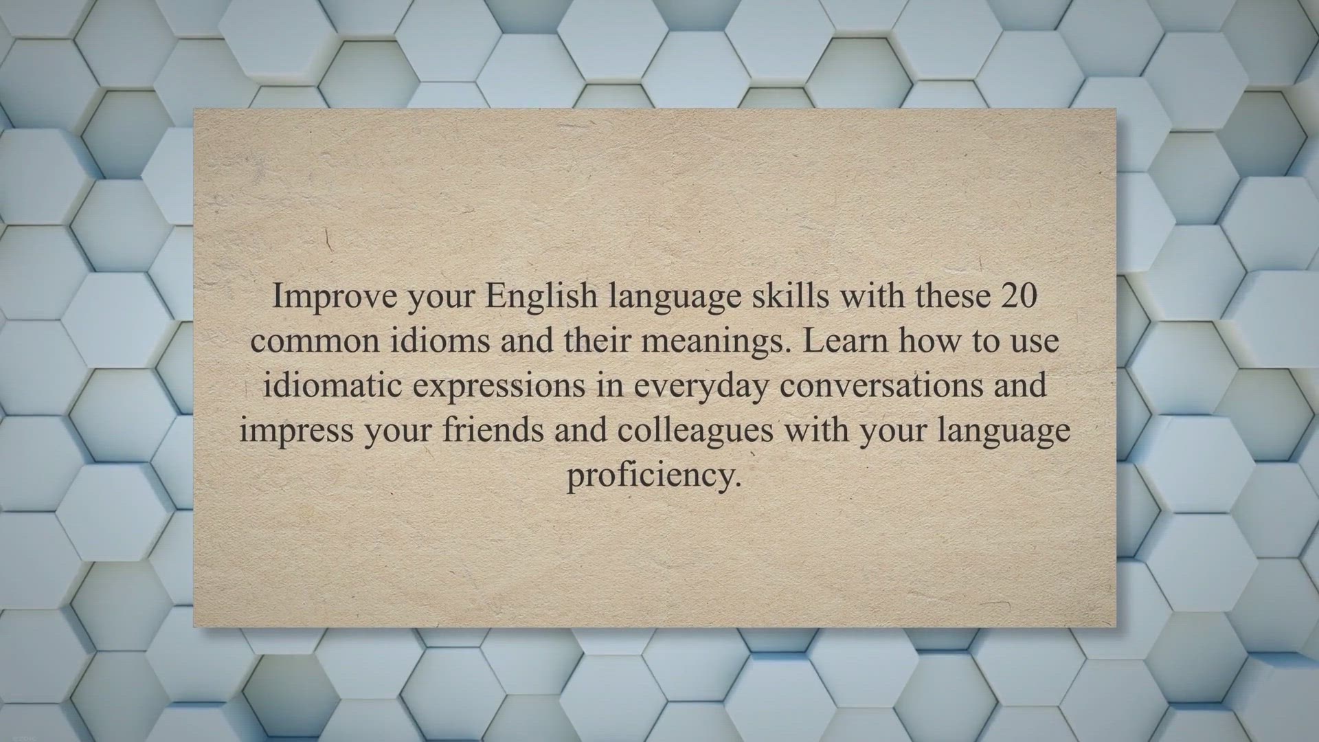 'Video thumbnail for English idioms Exercise -12'