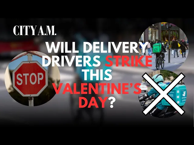 Video thumbnail for Uber Eats, Deliveroo and Amazon delivery drivers will go on strike this Valentine's Day