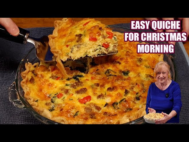 Video thumbnail for EASY QUICHE FOR CHRISTMAS MORNING BREAKFAST OR BRUNCH