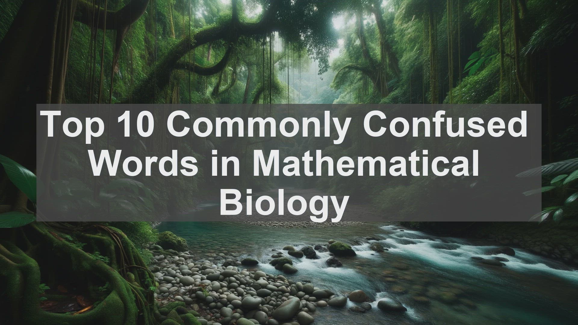 'Video thumbnail for Top 10 Commonly Confused Words in Mathematical Biology'