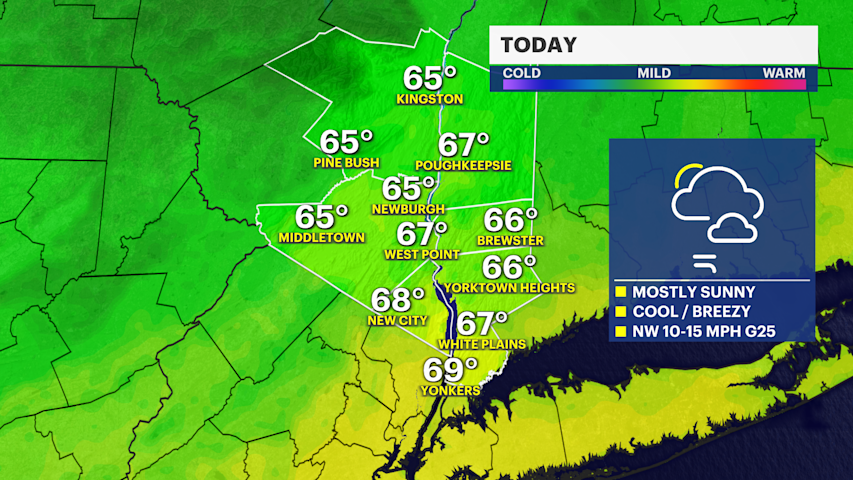 Video thumbnail for Bright, cool and breezy today in the Hudson Valley