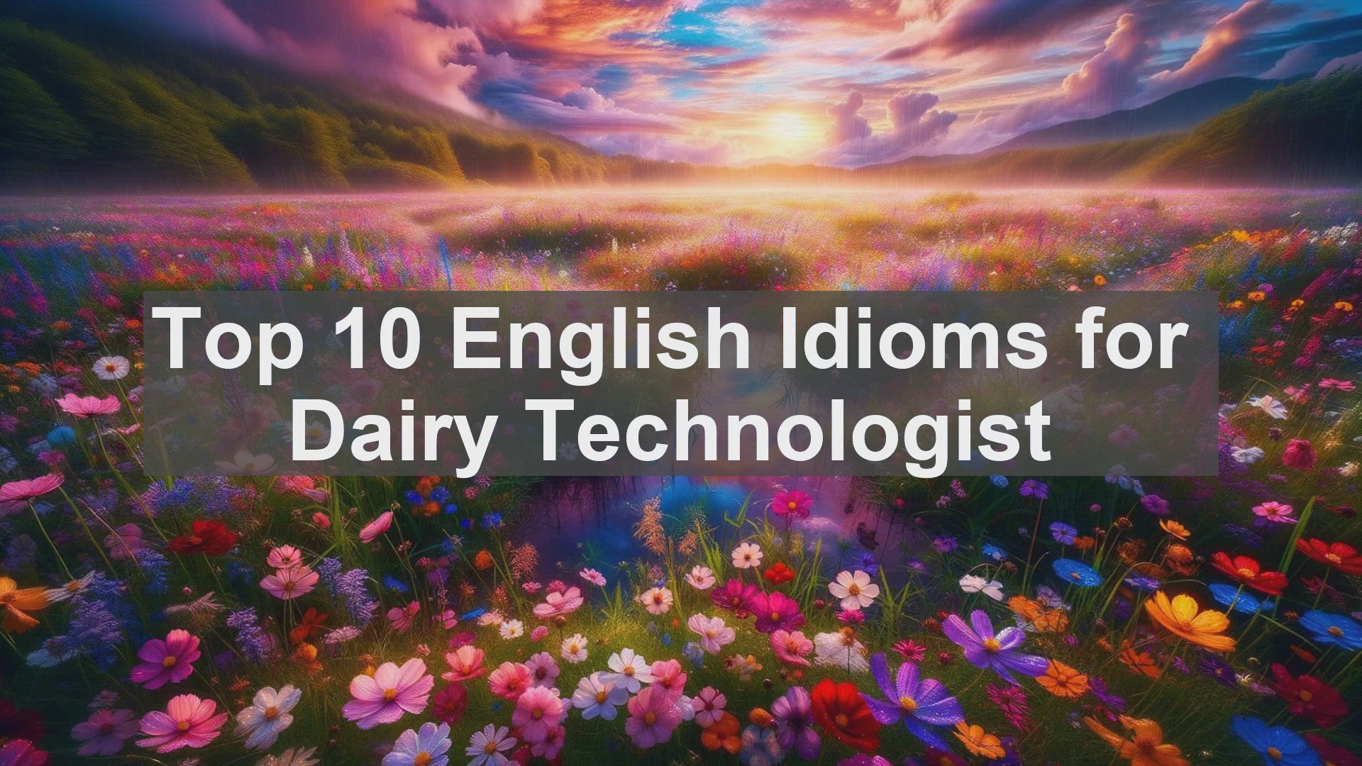 'Video thumbnail for Top 10 English Idioms for Dairy Technologist'