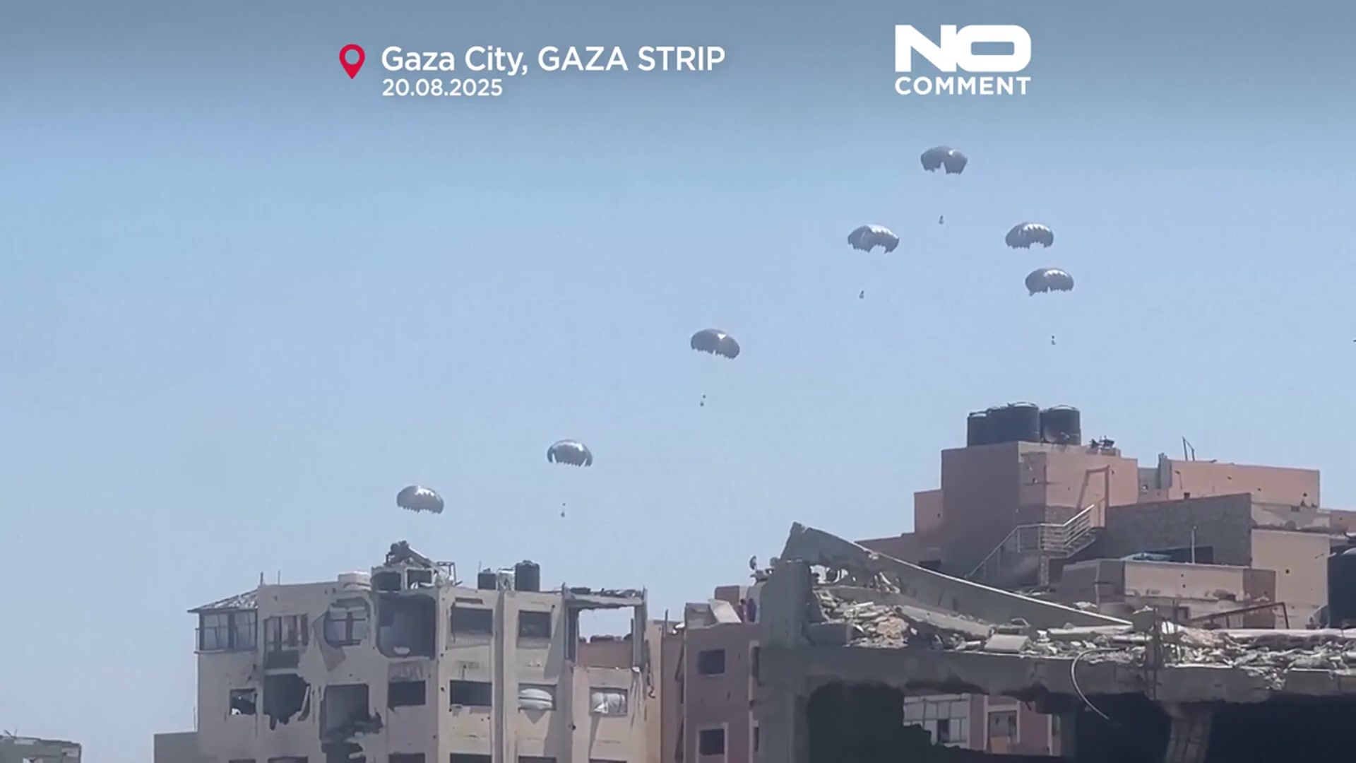'Video thumbnail for Aid agencies criticise Gaza airdrops as unsafe and ineffective'