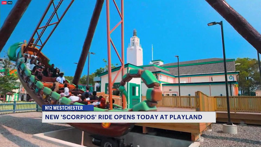 Video thumbnail for Ahoy, thrill-seekers! Playland Park’s newest ride Scorpios is making waves