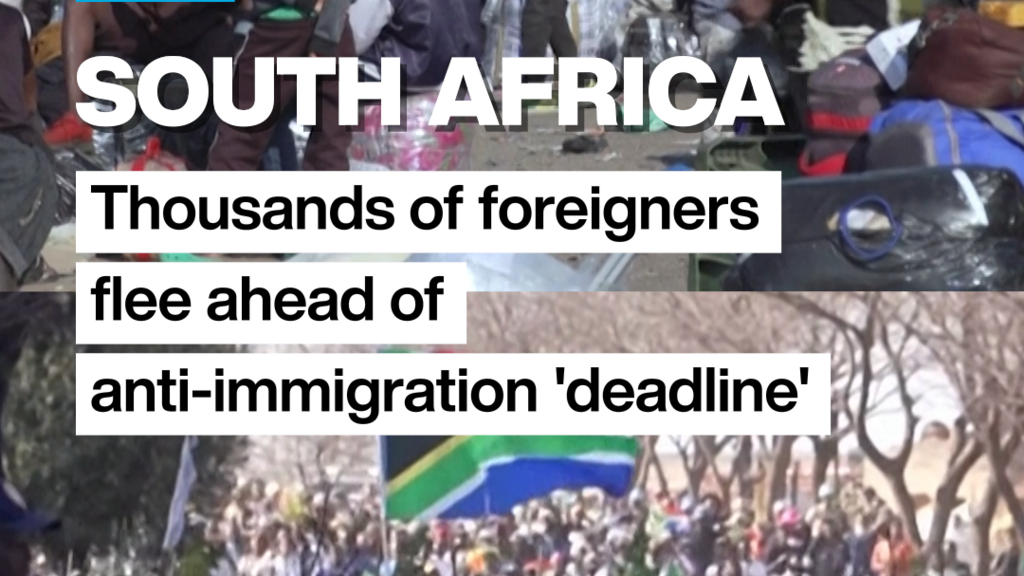 Video thumbnail for South Africa: Thousands of foreigners flee ahead of anti-immigration 'deadline'