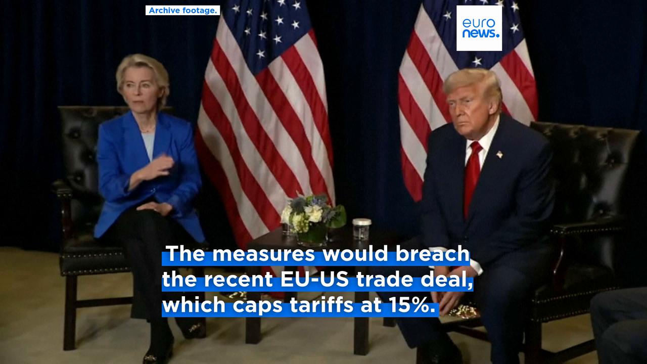 Video thumbnail for EU and US trade chiefs to meet as tariff tensions escalate