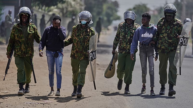 Video thumbnail for Kenya police in massive show of force on protest anniversary