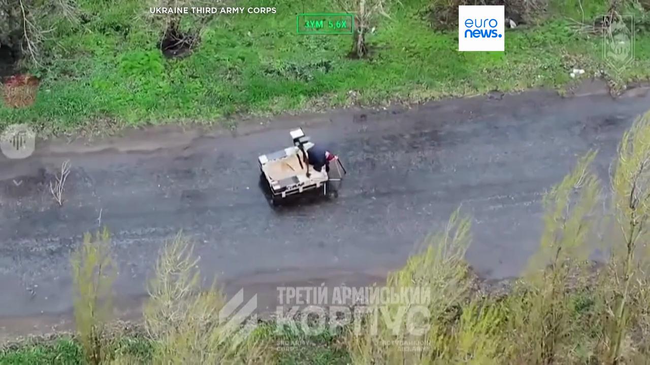 Video thumbnail for Elderly woman rescued by autonomous robot near Ukraine frontline