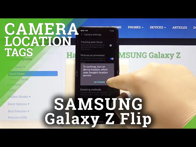 Video thumbnail for How to Turn On Camera Location Tags in Samsung Galaxy Z Flip - Location Feature