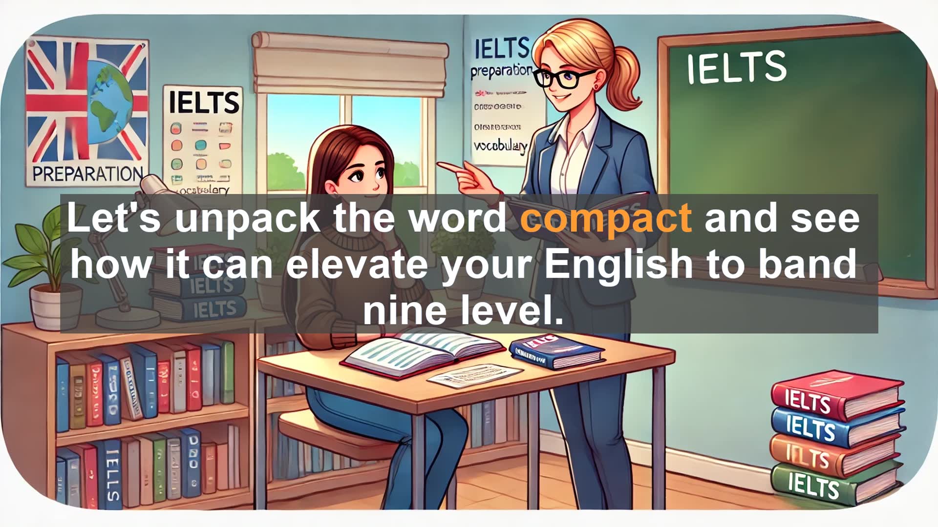'Video thumbnail for 2000 Must Know IELTS 9.0 Vocabulary - Mastering 'Compact': Boost Your IELTS Score'