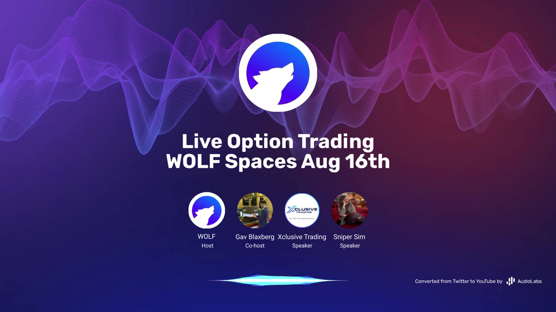 'Video thumbnail for Live Option Trading | WOLF Spaces Aug 16th'