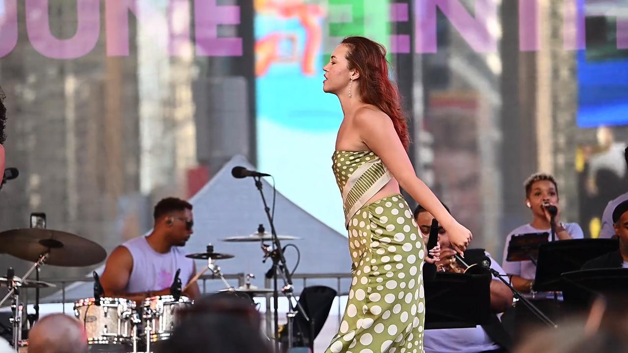Video thumbnail for NY: Broadway Celebrates Juneteenth In Times Square.