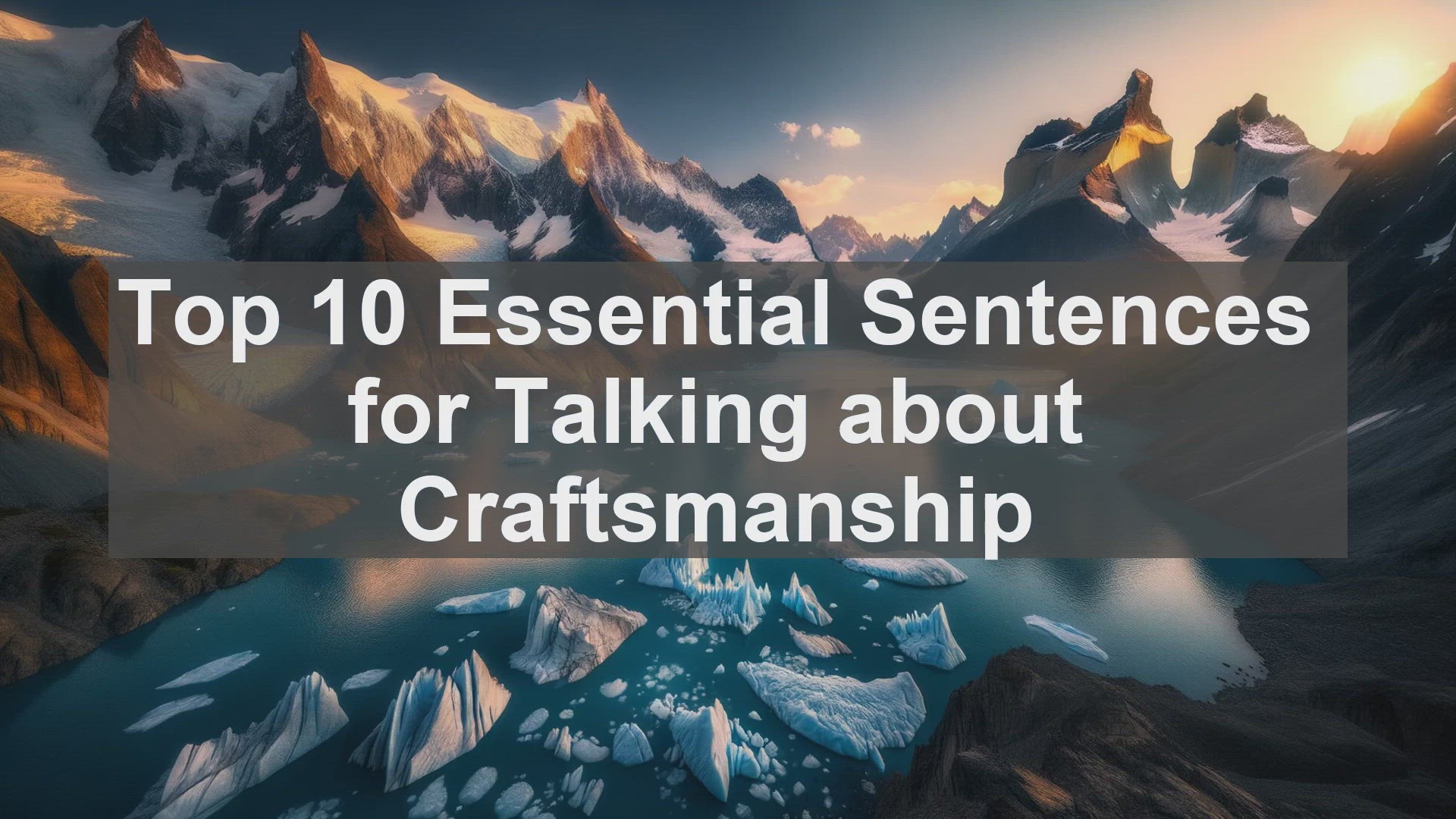 'Video thumbnail for Top 10 Essential Sentences for Talking about Craftsmanship'
