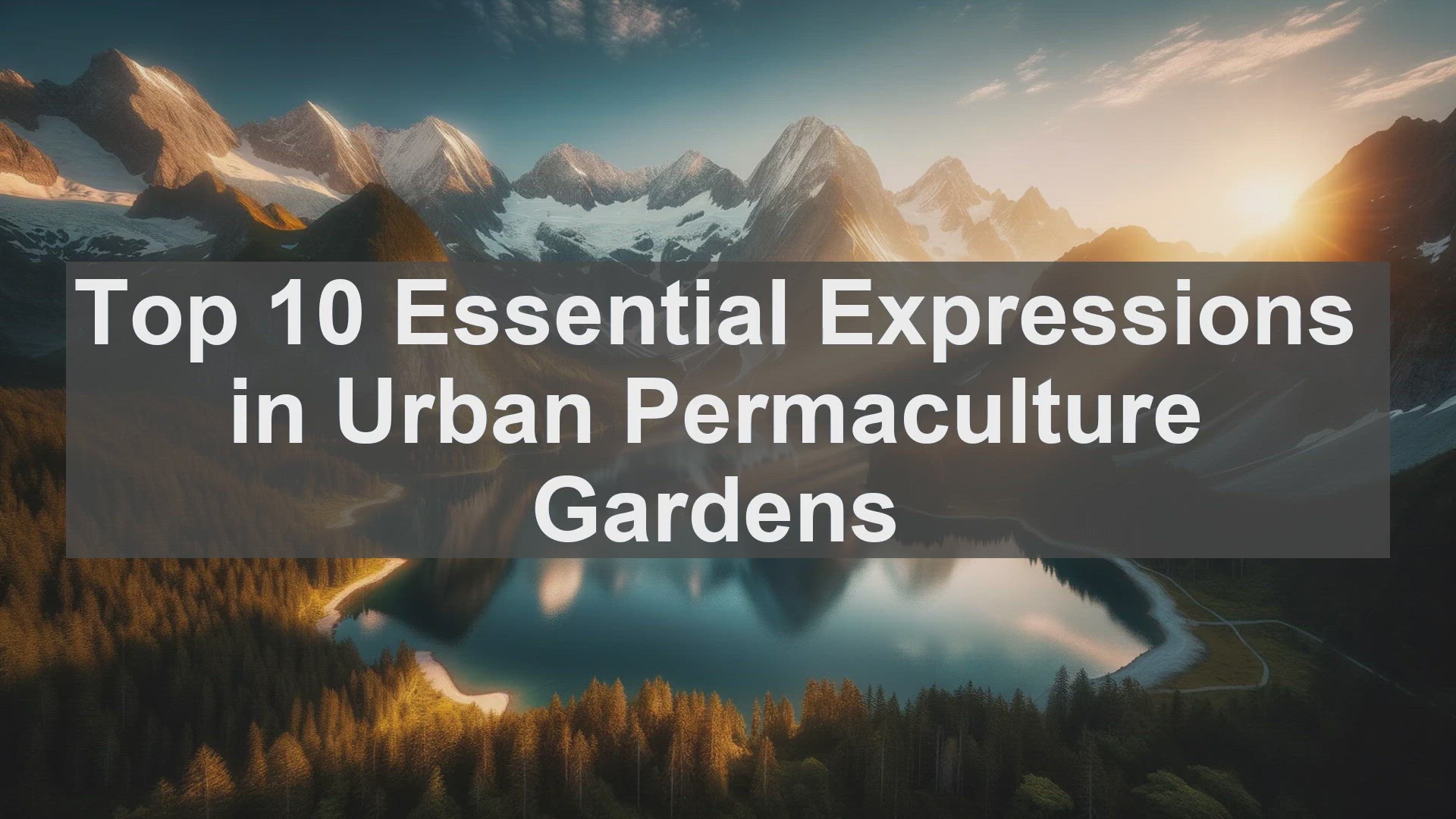 'Video thumbnail for Top 10 Essential Expressions in Urban Permaculture Gardens'