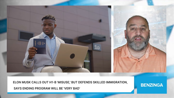 Video thumbnail for Elon Musk Calls Out H1-B 'Misuse,' But Defends Skilled Immigration, Says Ending Program Will Be 'Very Bad'