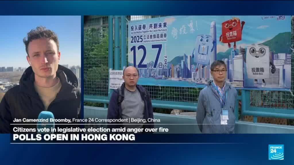 Video thumbnail for Polls open for legislative elections in Hong Kong after deadly fire