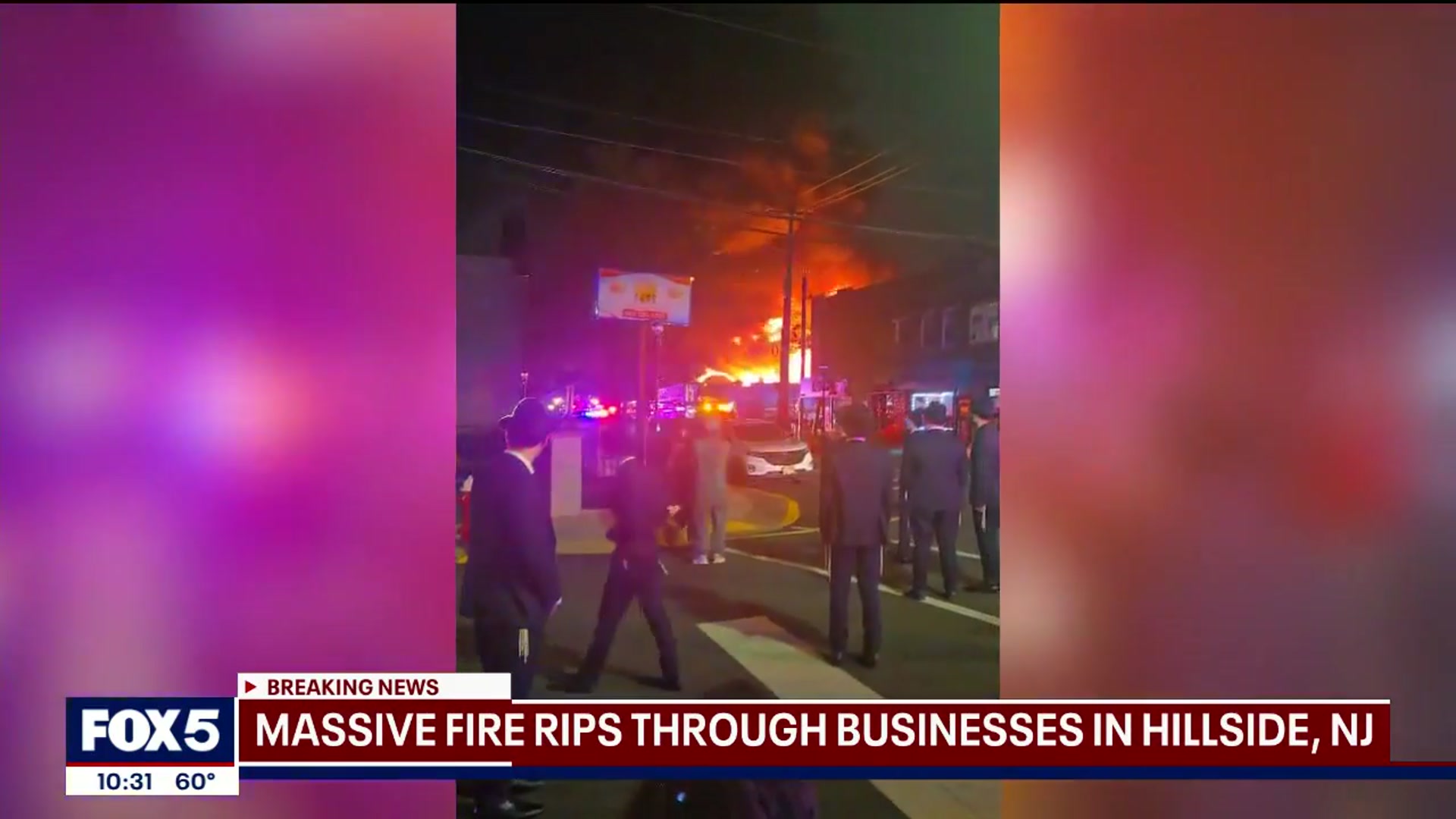 'Video thumbnail for Massive fire rips through business in Hillside, NJ'