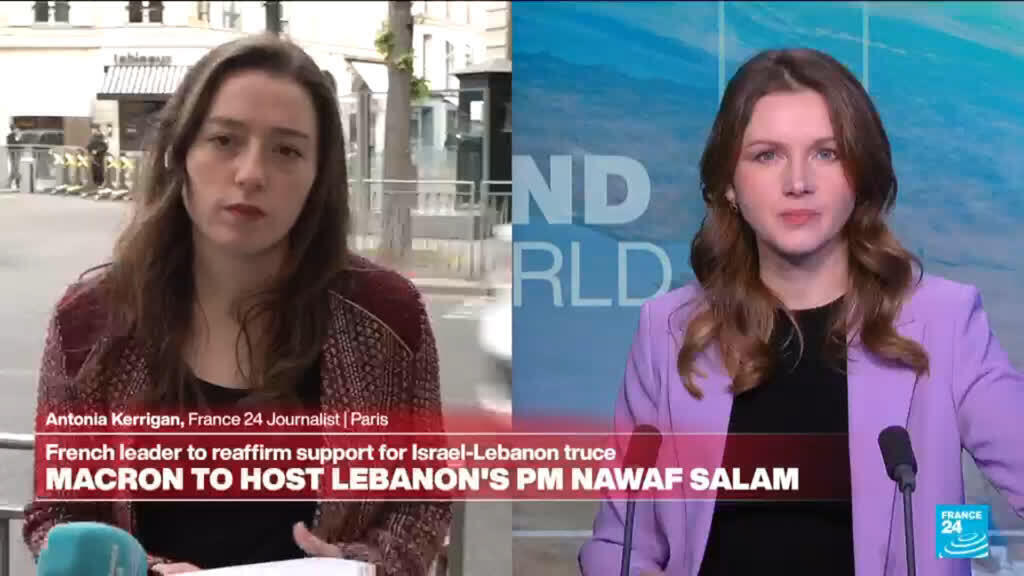 Video thumbnail for Macron to host Lebanon's PM Nawaf Salam
