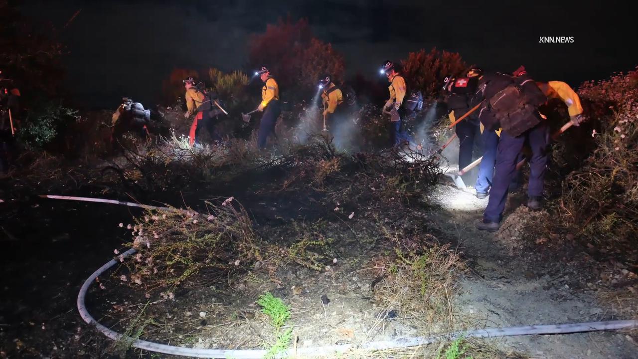 Video thumbnail for US, Los Angeles: Reseda Brush Fire Contained Near Local Community.