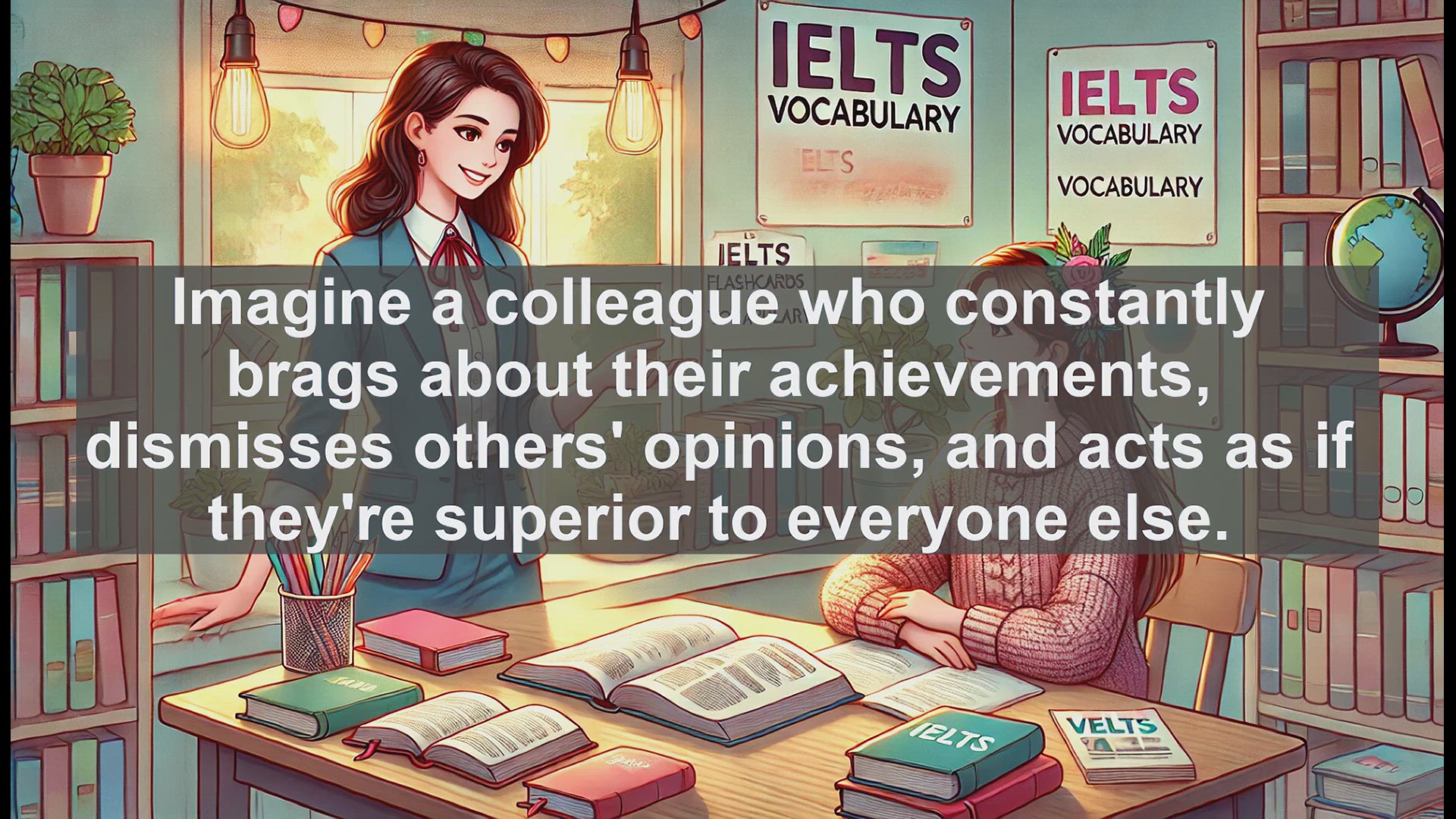 'Video thumbnail for 2000 Must Know IELTS 9.0 Vocabulary - Arrogance: Understanding Its Meaning and Impact'