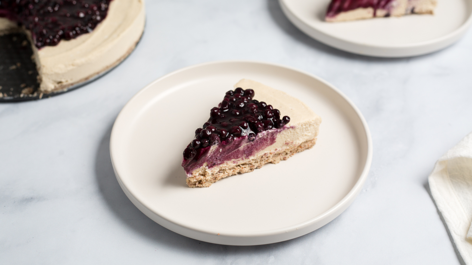 Video thumbnail for Step-By-Step No-Bake Vegan Blueberry Cheesecake