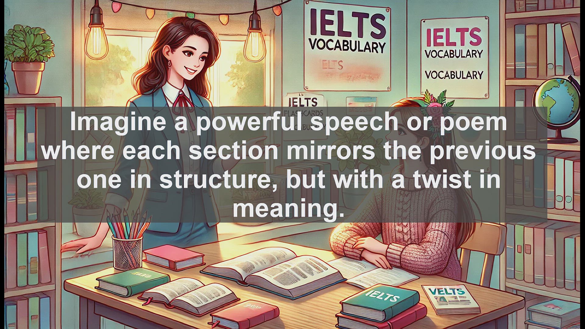 'Video thumbnail for 5000 Must Know IELTS 8.0 Vocabulary - Antistrophe: Elevate Your English with This Rhetorical Device'