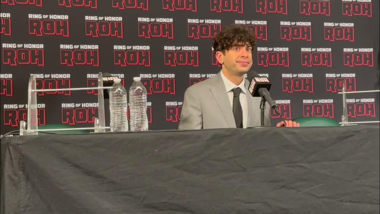 Video thumbnail for ROH owner Tony Khan in the Death Before Dishonor 2023 Media Scrum - Trenton