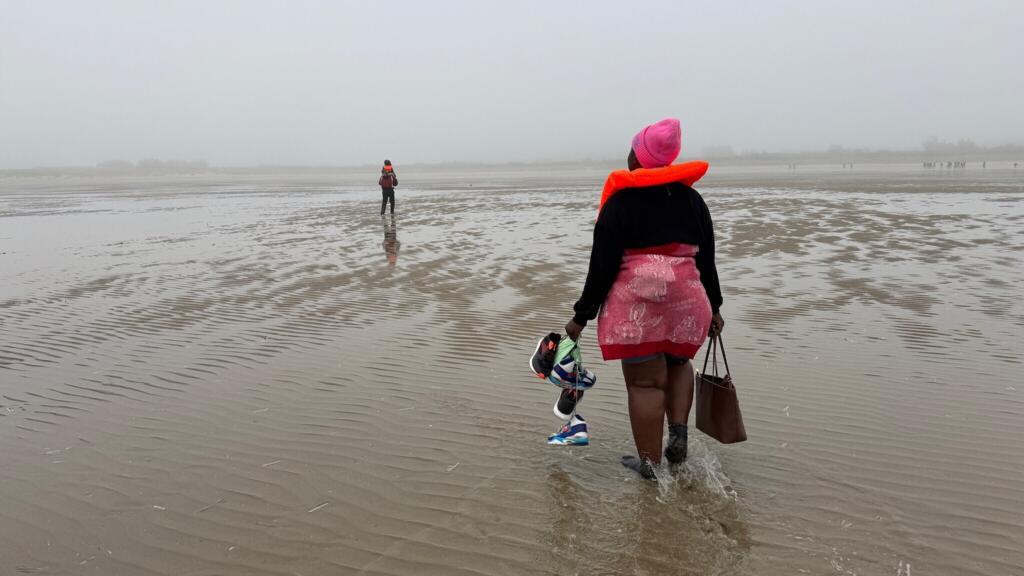 Video thumbnail for On the beach with migrants determined to cross Channel to UK