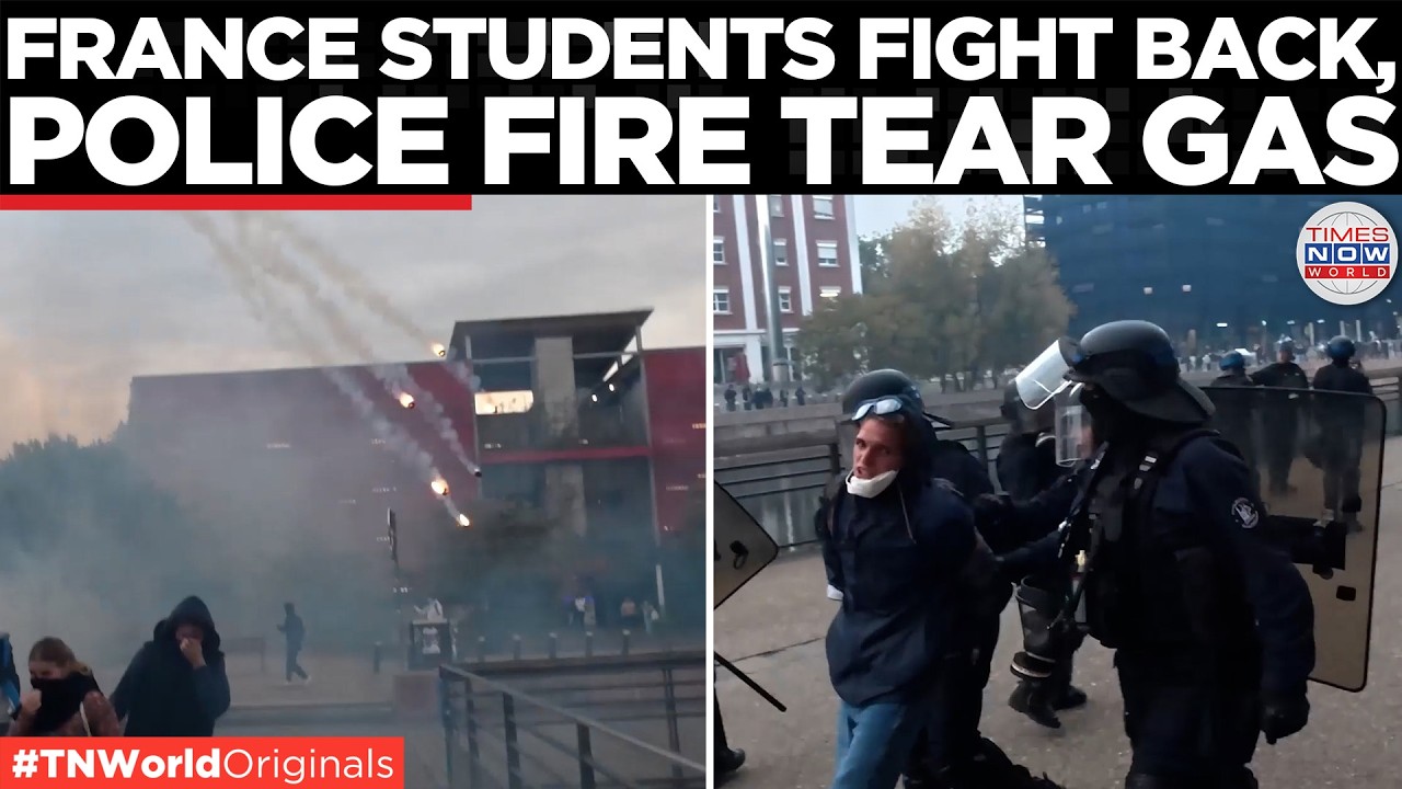 Video thumbnail for FRANCE ERUPTS! Police Detain Students in Strasbourg Street Clashes | Times Now World