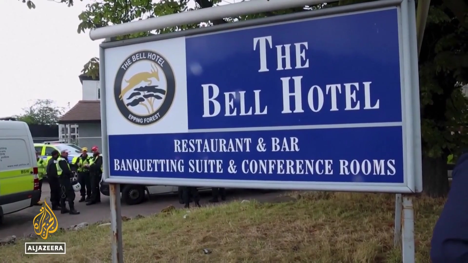 'Video thumbnail for Demonstrations erupt across UK over hotels housing asylum seekers'