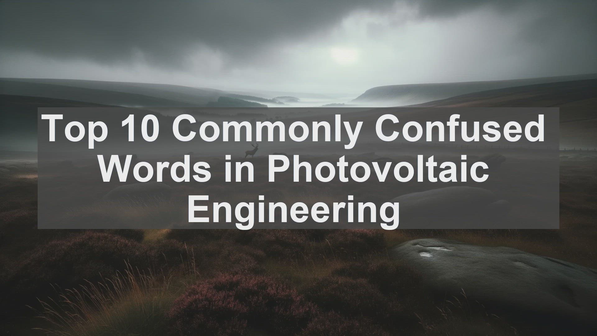 'Video thumbnail for Top 10 Commonly Confused Words in Photovoltaic Engineering'