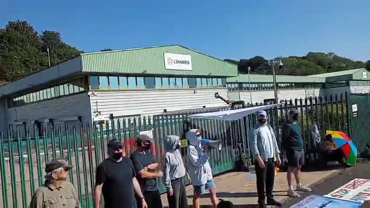 Video thumbnail for UK: Activists Target L3Harris Arms Factory in Brighton.