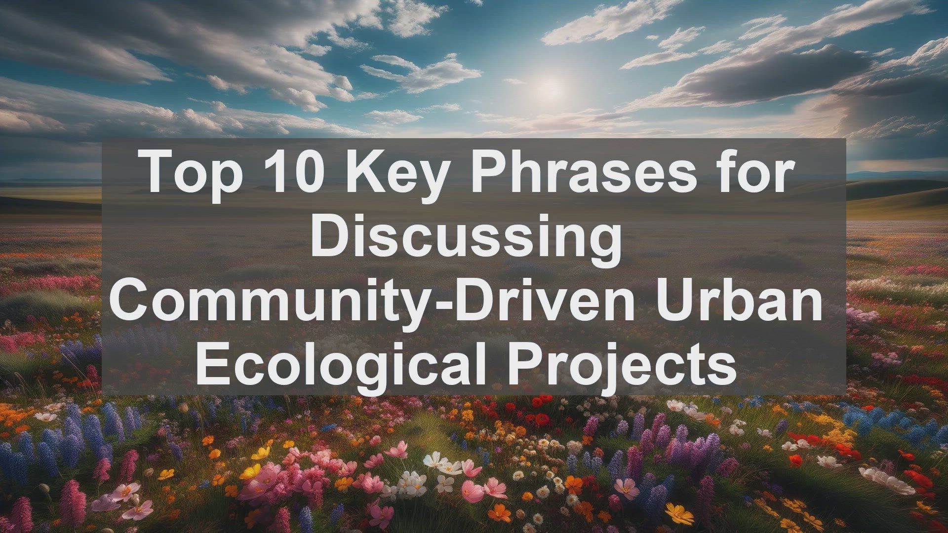 'Video thumbnail for Top 10 Key Phrases for Discussing CommunityDriven Urban Ecological Projects'