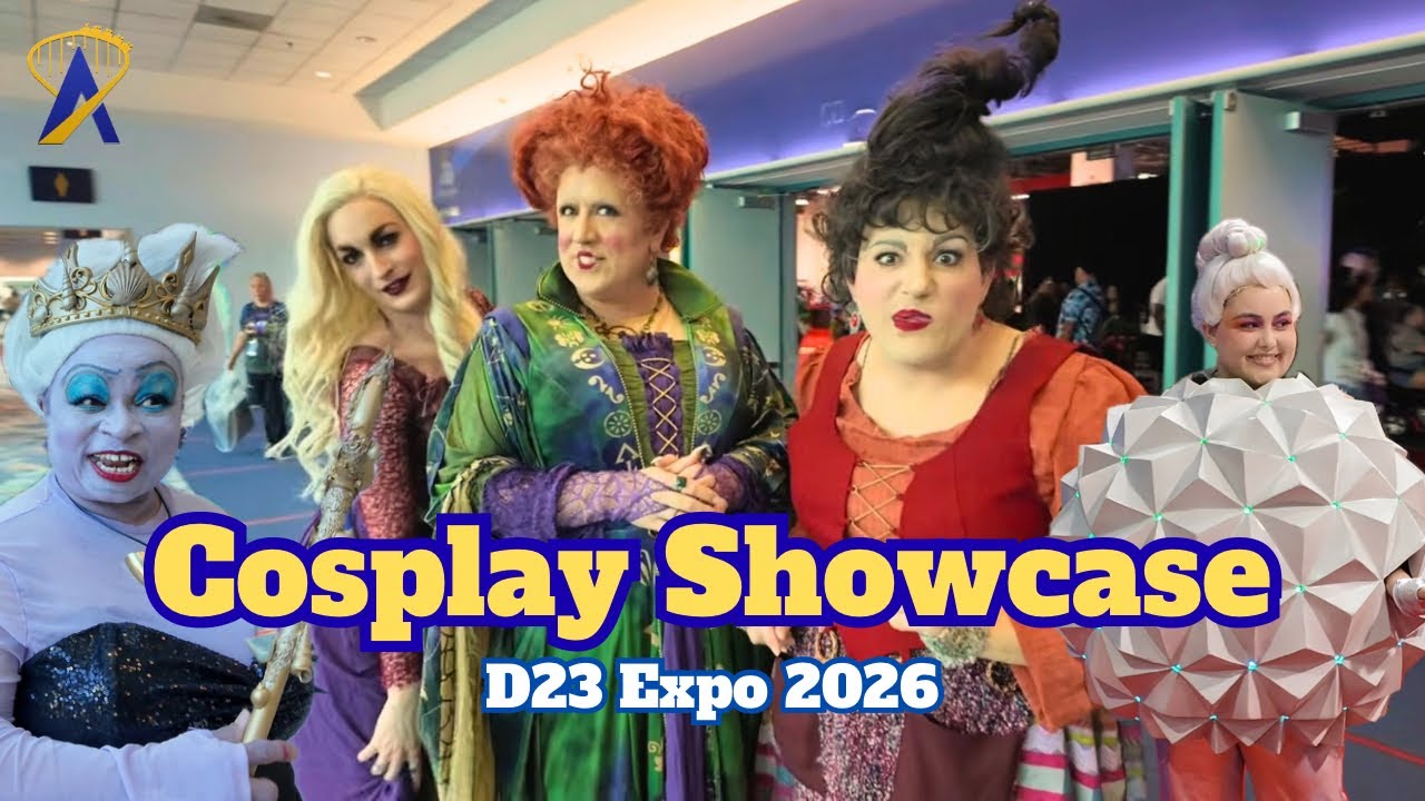 Video thumbnail for Amazing Disney Cosplay at D23 2026! (Hocus Pocus, Ursula & More)
