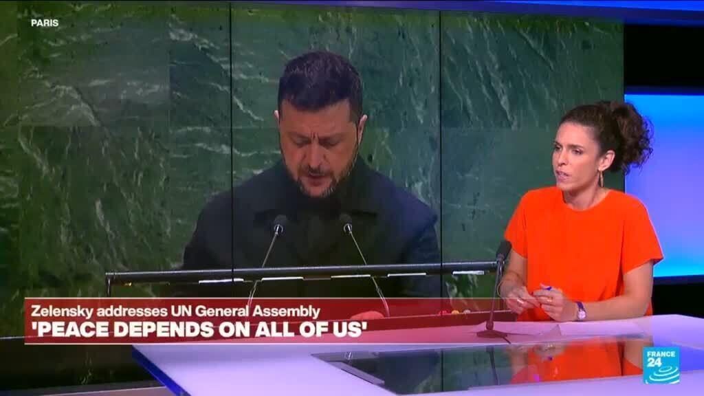 'Video thumbnail for 'International institutions are too weak' says Zelensky at the UN General Assembly'