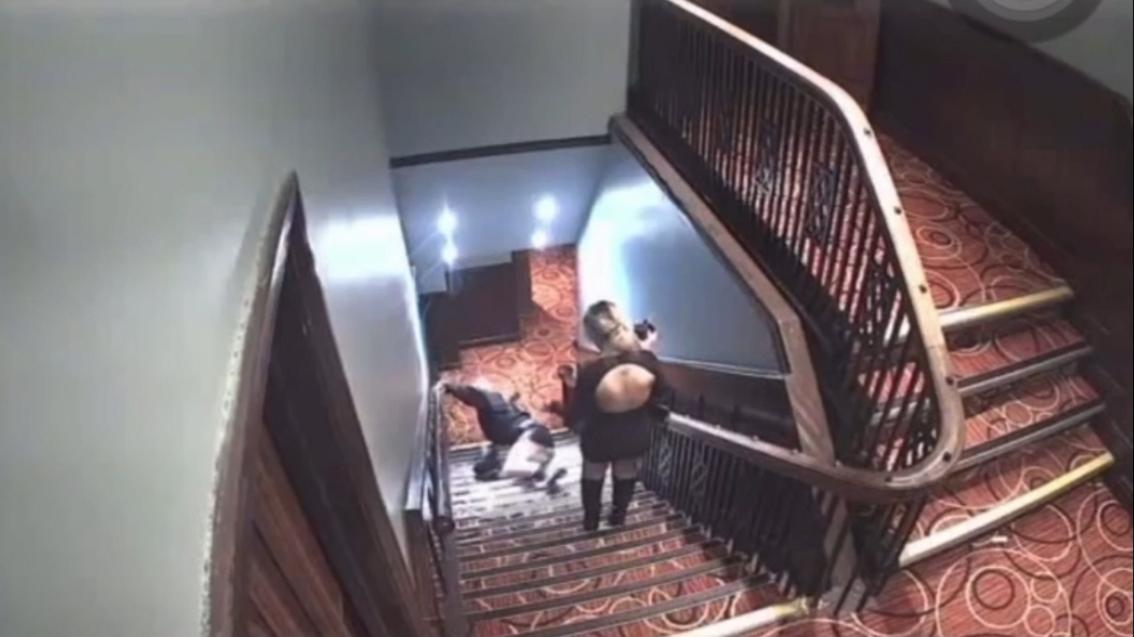 Video thumbnail for Woman Takes a Tumble on Swansea Stairs!