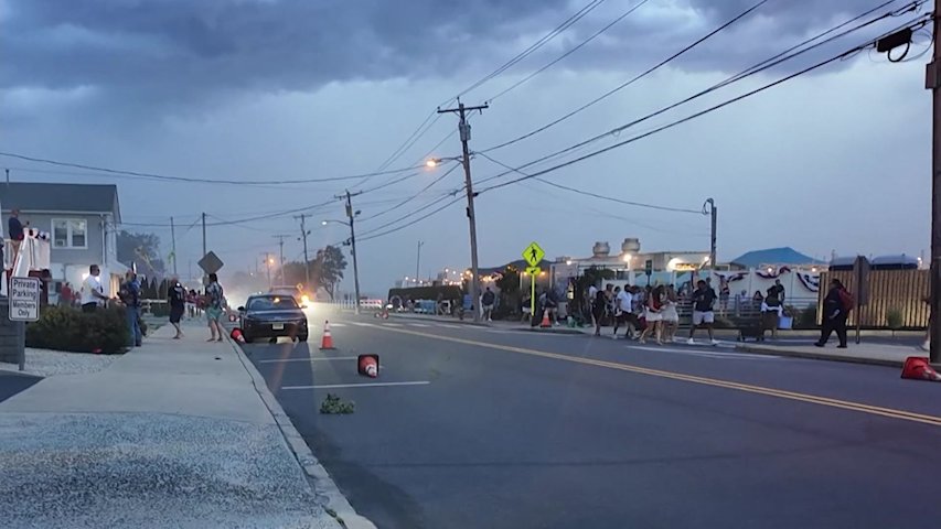 Video thumbnail for America 250 washout: Jersey Shore hit with rain and high winds amidst holiday celebrations