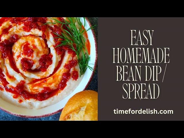 Video thumbnail for Garlic White Bean Dip With Onion Tomato Topping