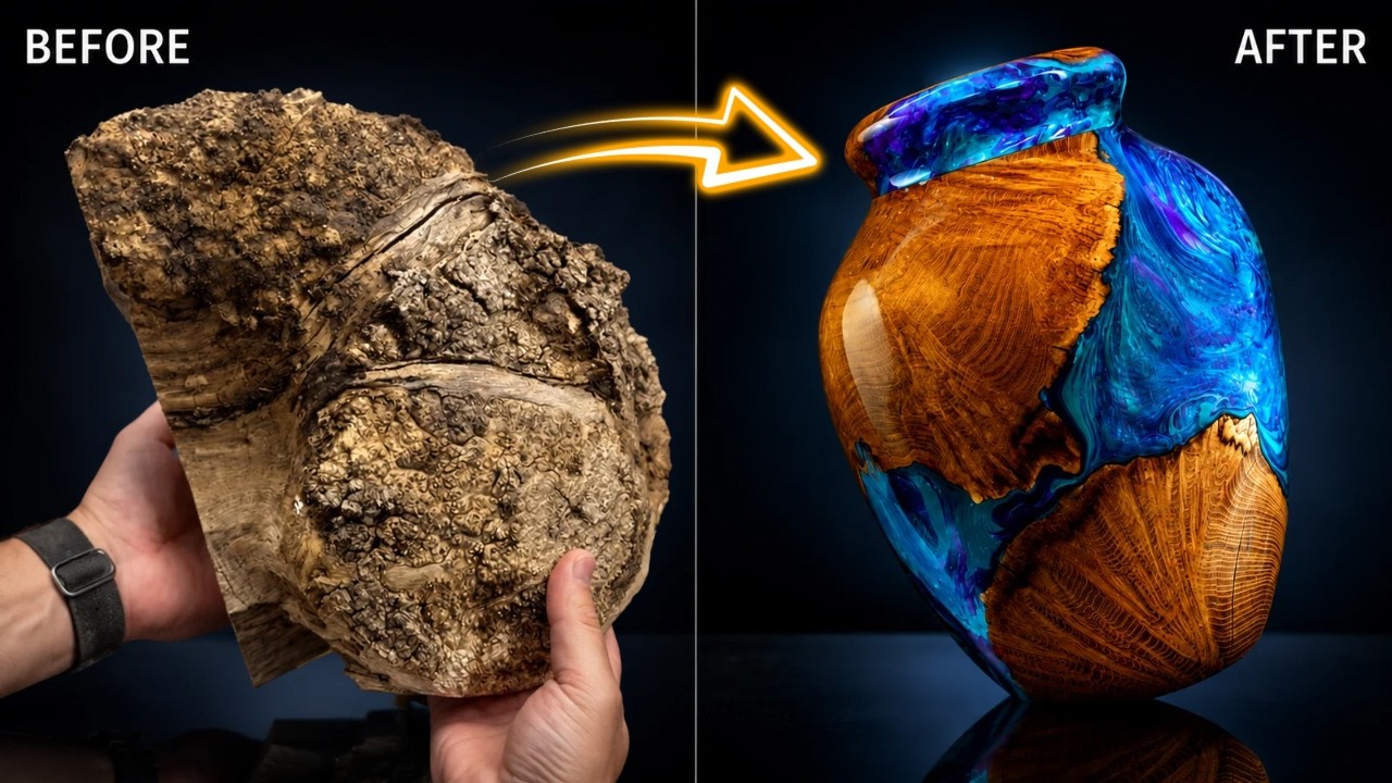 Video thumbnail for I Turned Scrap Logs Into a Stunning Resin Urn