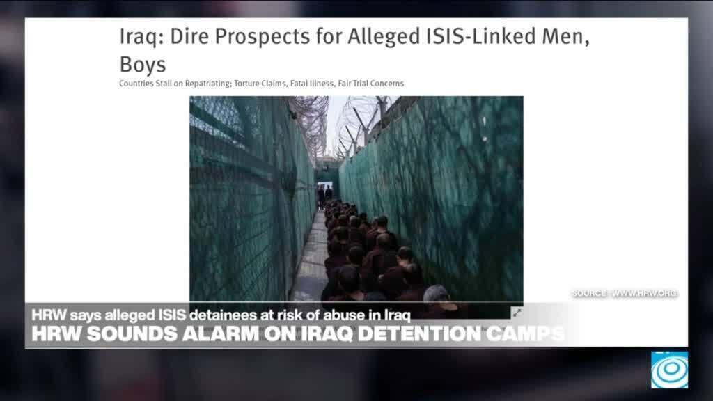Video thumbnail for ISIS suspects face 'outsourced' justice in Iraq as HRW warns of 'collective global detention crisis'