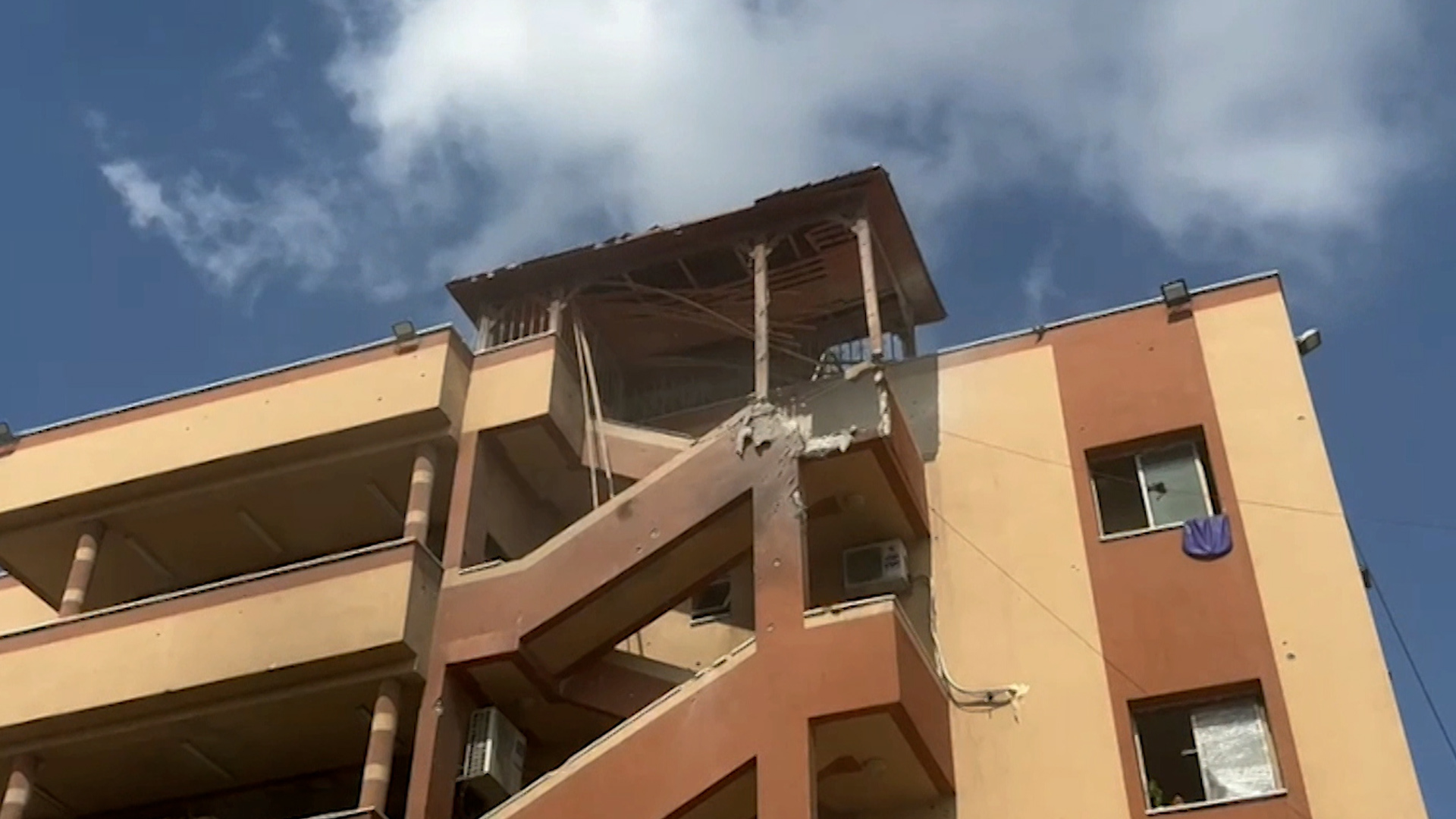 'Video thumbnail for Four journalists among 19 people killed in Israeli attack on Gaza hospital'