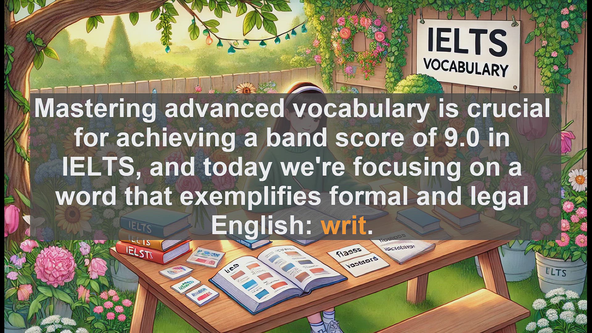 'Video thumbnail for 2000 Must Know IELTS 9.0 Vocabulary - IELTS Vocabulary: Understanding and Using 'Writ' for Band 9.0'