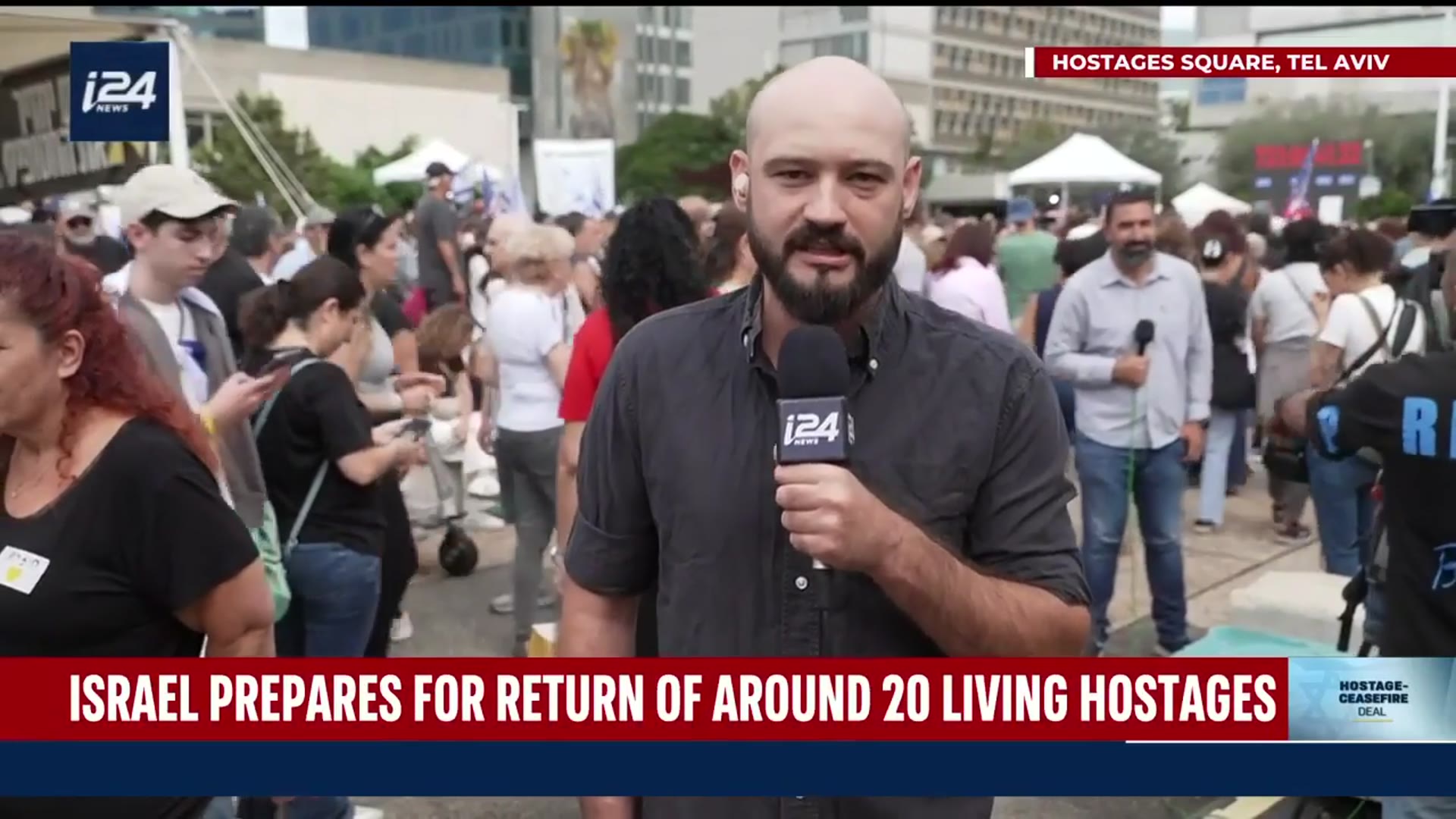 'Video thumbnail for @SwiftJournalism from Hostage Square as Israel prepares for the return of around 20 living hostages'