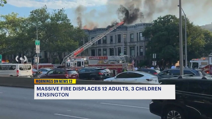 Video thumbnail for Families displaced after fire tears through Ocean Parkway apartment buildings