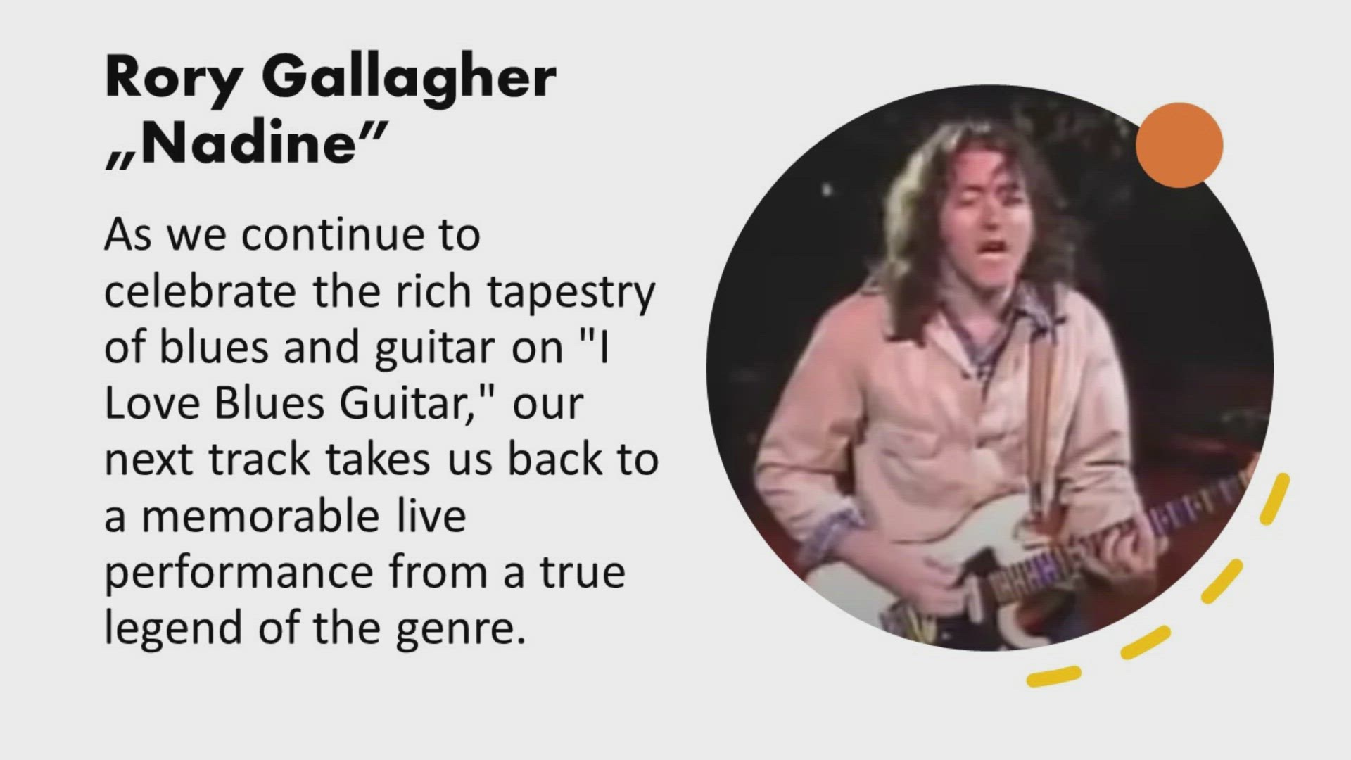 'Video thumbnail for About Rory Gallagher - Nadine (Loreley 1982)'